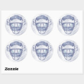 Baseball Softball Catchers Masker Calligram Ronde Sticker (Vel)