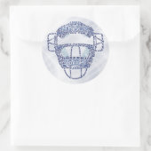 Baseball Softball Catchers Masker Calligram Ronde Sticker (Tas)