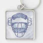 Baseball Softball Catchers Masker Calligram Sleutelhanger (Voorkant)