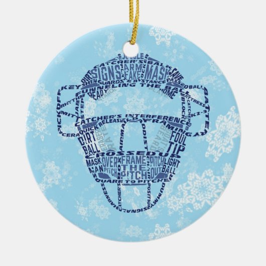 Baseball Softball Catcher's Masker Ornament (Voorkant)
