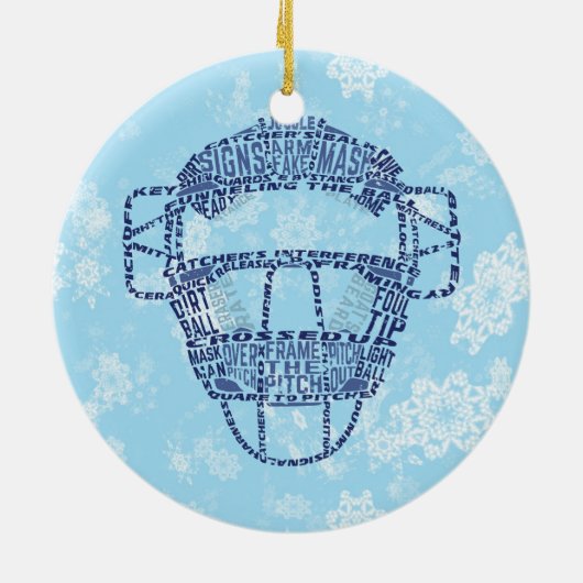Baseball Softball Catcher's Masker Ornament (Achterkant)