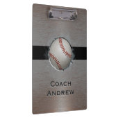 Baseball Softball Coach Aangepaste naam Faux Metal Klembord (Rechts)