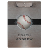 Baseball Softball Coach Aangepaste naam Faux Metal Klembord (Voorkant)