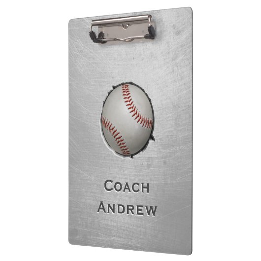 Baseball Softball Coach Custom Name Grunge Texture Klembord (Links)