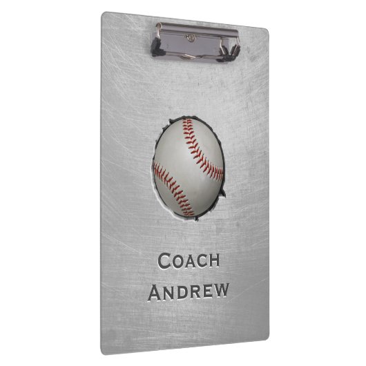 Baseball Softball Coach Custom Name Grunge Texture Klembord (Rechts)