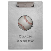 Baseball Softball Coach Custom Name Grunge Texture Klembord (Voorkant)
