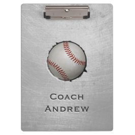 Baseball Softball Coach Custom Name Grunge Texture Klembord
