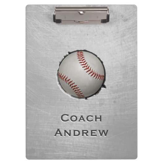 Baseball Softball Coach Custom Name Grunge Texture Klembord (Voorkant)