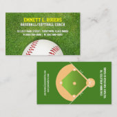 Baseball Softball Coach Visitekaartje (Voorkant / Achterkant)