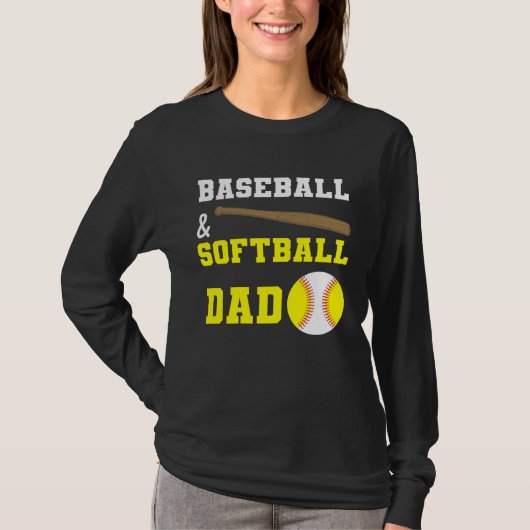 Baseball & Softball Dad Fathers day for dads T-shirt (Voorkant)
