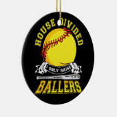 Baseball Softball Divided House Ball Mam Keramisch Ornament (Rechts)