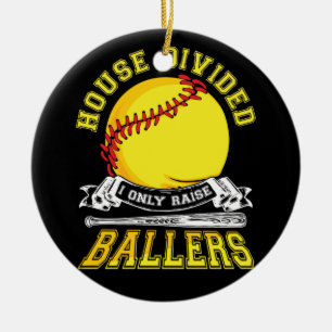 Baseball Softball Divided House Ball Mam Keramisch Ornament