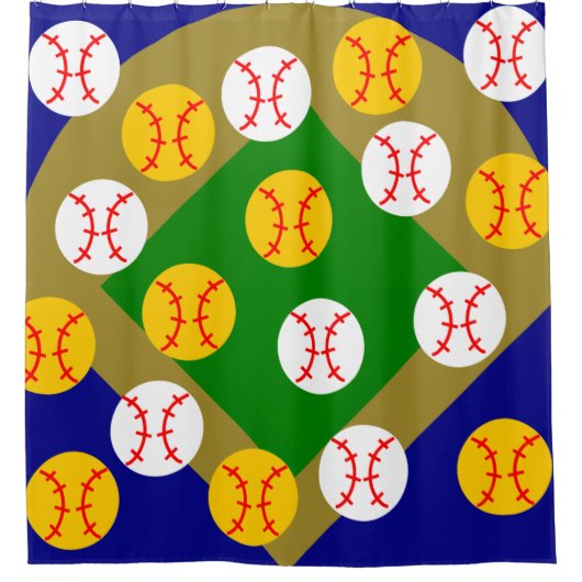 Baseball/Softball Douchegordijn (Voorkant)