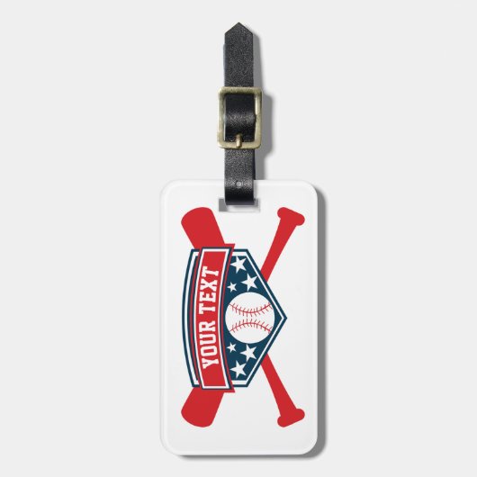 Baseball Softball Embleem personaliseren Bagagelabel (Voorkant verticaal)