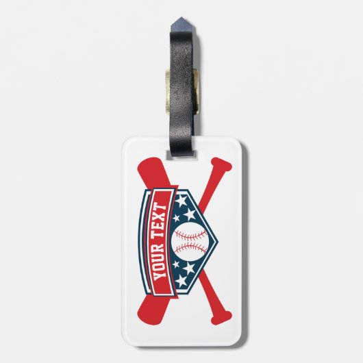 Baseball Softball Embleem personaliseren Bagagelabel (Achterkant verticaal)