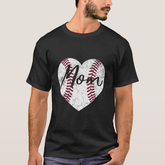 Baseball Softball He Mom Mother'S Day T-shirt (Voorkant)