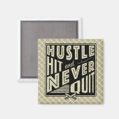 Baseball Softball Hustle Hit & Nooit stoppen Magneet (Voorkant / Achterkant)