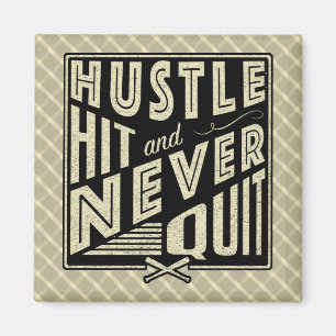 Baseball Softball Hustle Hit & Nooit stoppen Magneet