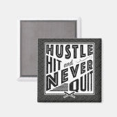 Baseball Softball Hustle Hit & Nooit stoppen Magneet (Voorkant / Achterkant)