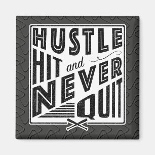 Baseball Softball Hustle Hit & Nooit stoppen Magneet