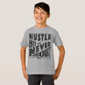 Baseball Softball Hustle Hit & Nooit stoppen met T T-shirt (Voorkant volledig)