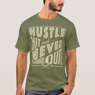 Baseball Softball Hustle Hit & Nooit stoppen T-shirt