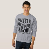 Baseball Softball Hustle Hit & Nooit stoppen Trui (Voorkant volledig)