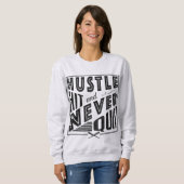 Baseball Softball Hustle Hit & Nooit stoppen Trui (Voorkant volledig)