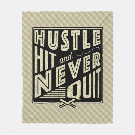 Baseball Softball Hustle Hit stopt nooit met duwen Fleece Deken (Voorkant)