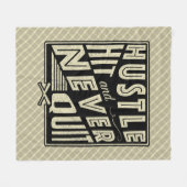 Baseball Softball Hustle Hit stopt nooit met duwen Fleece Deken (Voorkant (Horizontaal))