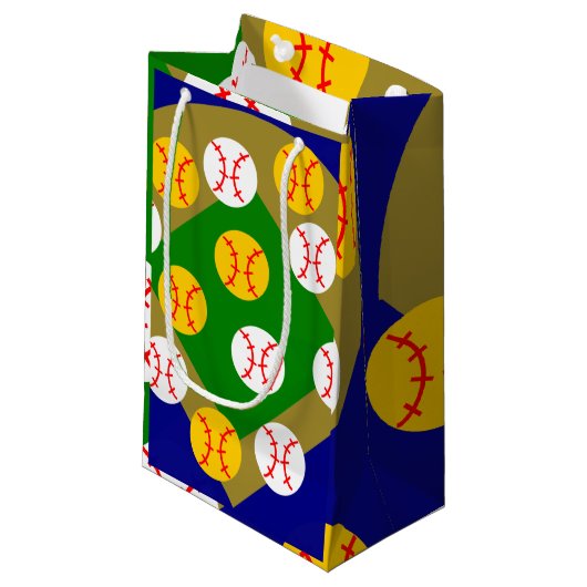 Baseball/Softball Klein Cadeauzakje (Voorkant Gekanteld)