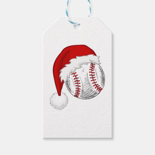 Baseball, Softball-liefhebbers - Pet met kerstkers Cadeaulabel (Voorkant)