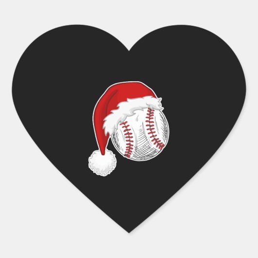 Baseball, Softball-liefhebbers - Pet met kerstkers Hart Sticker (Voorkant)