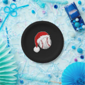 Baseball, Softball-liefhebbers - Pet met kerstkers Papieren Bordje (Feest)