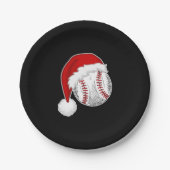 Baseball, Softball-liefhebbers - Pet met kerstkers Papieren Bordje (Voorkant)