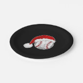 Baseball, Softball-liefhebbers - Pet met kerstkers Papieren Bordje (Gekanteld)