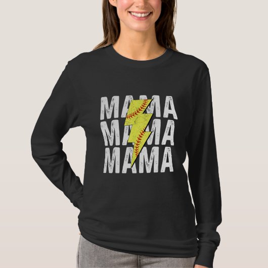 Baseball Softball Moeder Leven Wedstrijd Dag Mama T-shirt (Voorkant)