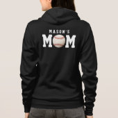 Baseball Softball Moeder Naam Kind Ouder Zwart Hoodie (Achterkant)