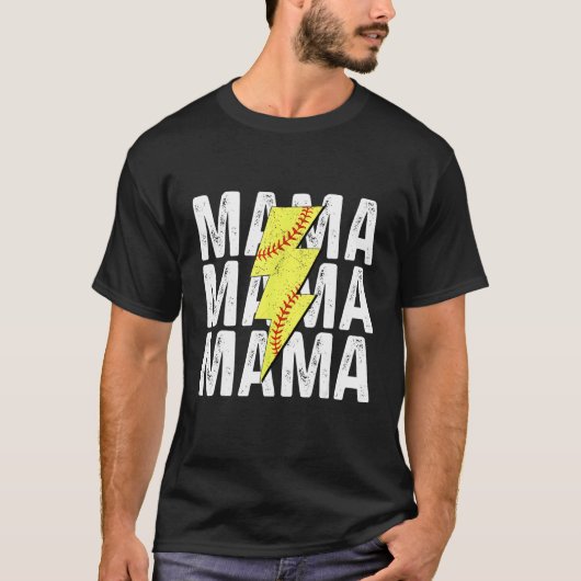 Baseball Softball Mom Life Game Day Mama Mothers D T-shirt (Voorkant)