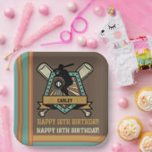 Baseball Softball Naam Leeftijd Nummer Verjaardag Papieren Bordje (Feest)