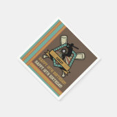 Baseball Softball Naam Leeftijd Nummer Verjaardag Servet (Hoek)