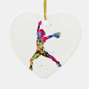Baseball Softball Pitcher Keramisch Ornament
