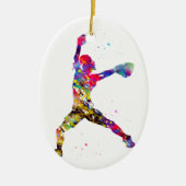 Baseball Softball Pitcher Keramisch Ornament (Voorkant)
