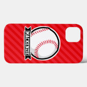 Baseball, Softball; Rode diagonale strepen Case-Mate iPhone Case (Achterkant (horizontaal))