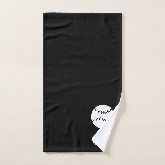 Baseball/Softball Script Girly Monogram Naam Bad Handdoek (Handdoek)