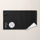 Baseball/Softball Script Girly Monogram Naam Bad Handdoek (Handdoek)