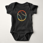 Baseball Softball Silhouette Retro Sports Romper (Voorkant)