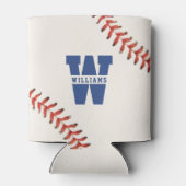 Baseball Softball Sport Naam Monogram Blikjeskoeler (Achterkant)