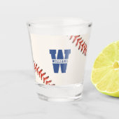 Baseball Softball Sport Naam Monogram Shot Glas (Voorkant)