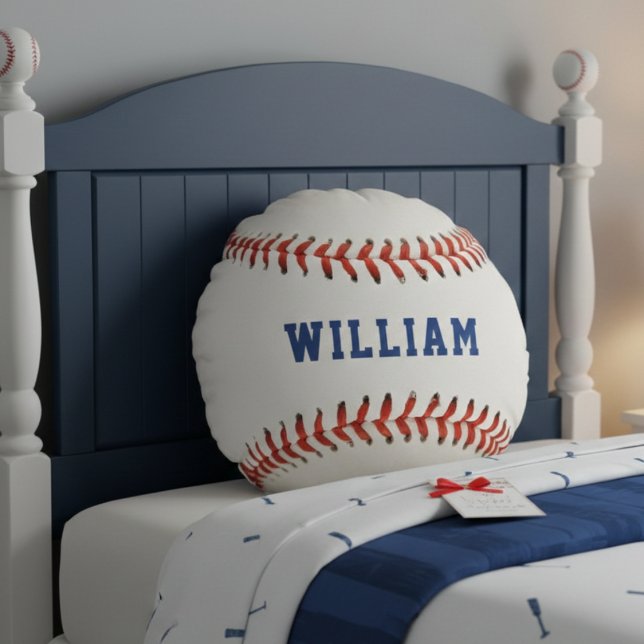 Baseball Softball Sport Name Rond Kussen (Baseball Softball Sport Name Round Pillow
)